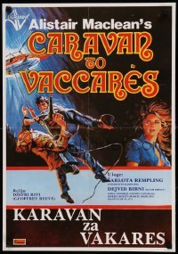 3t304 CARAVAN TO VACCARES Yugoslavian 19x27 '74 Charlotte Rampling, from Alistair MacLean novel!