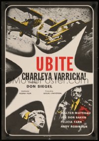 3t307 CHARLEY VARRICK Yugoslavian 19x27 '73 Walter Matthau, Don Siegel crime classic, Landi!