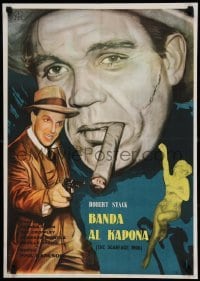 3t359 SCARFACE MOB Yugoslavian 19x27 '62 art of Robert Stack as Eliot Ness & Brand as Al Capone!