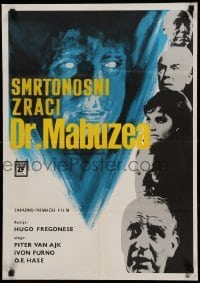 3t361 SECRET OF DR. MABUSE Yugoslavian 20x28 '64 Preiss in title role, art of Peter Van Eyck!