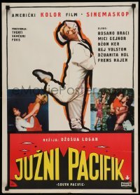 3t364 SOUTH PACIFIC Yugoslavian 20x27 '59 Brazzi, Gaynor, Rodgers & Hammerstein musical!