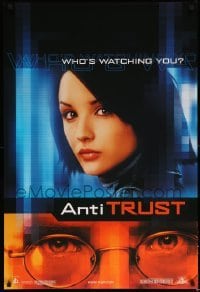 3w053 ANTITRUST teaser 1sh '01 Peter Howtitt crime thriller, c/u of sexiest Rachael Leigh Cook!