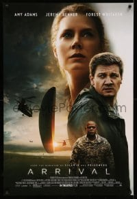 3w058 ARRIVAL advance DS 1sh '16 Amy Adams, Jeremy Renner, Forest Whitaker, great sci-fi image!