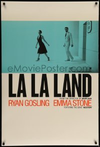 3w496 LA LA LAND teaser DS 1sh '16 Ryan Gosling & Emma Stone leaving stage door, featuring Audition!