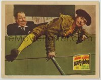 3x586 BULLFIGHTERS LC '45 wacky close up of Oliver Hardy pushing matador Stan Laurel into ring!