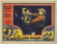 3x625 CYCLONE RANGER LC '35 Bill Cody fighting bad guy, incredible cowboy western border art!