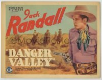 3x123 DANGER VALLEY TC '37 great close up of Jack Randall pointing gun + cowboys on horses!
