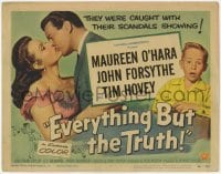 3x150 EVERYTHING BUT THE TRUTH TC '56 sexy Maureen O'Hara got caught with her scandals showing!