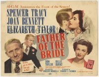 3x154 FATHER OF THE BRIDE TC '50 pretty Elizabeth Taylor, broke Spencer Tracy, Joan Bennett!