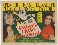 3x155 FATHER'S LITTLE DIVIDEND TC '51 art of Elizabeth Taylor, Spencer Tracy & Joan Bennett!