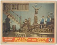 3x667 FLAME OF THE WEST LC '45 Johnny Mack Brown guns down four bad guys in gambling saloon!