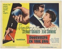 3x172 FOOTSTEPS IN THE FOG TC '55 was Stewart Granger there to kiss or kill Jean Simmons, cool art
