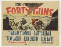 3x178 FORTY GUNS TC '57 Samuel Fuller, art of Barbara Stanwyck & Barry Sullivan on horseback!