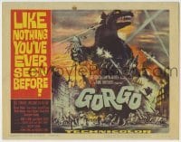 3x201 GORGO TC '61 great artwork of giant monster terrorizing city by Joseph Smith!