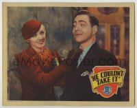 3x705 HE COULDN'T TAKE IT LC '33 great c/u of Ray Walker smiling at pretty Virginia Cherrill!
