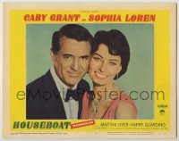 3x717 HOUSEBOAT LC #4 '58 best close portrait of Cary Grant & beautiful Sophia Loren smiling!