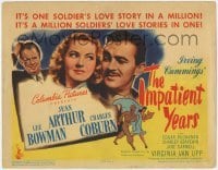 3x246 IMPATIENT YEARS TC '44 Jean Arthur, Lee Bowman, Charles Coburn, military romance!