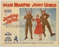 3x747 JUMPING JACKS LC #1 '52 Mona Freeman between Jerry Lewis & Dean Martin parachuting!