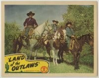 3x761 LAND OF THE OUTLAWS LC '44 close up of cowboys Johnny Mack Brown & Raymond Hatton on horses!