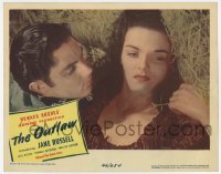 3x839 OUTLAW LC '46 best close up of sexy Jane Russell in hay w/Jack Buetel, Howard Hughes!