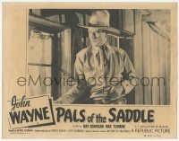 3x844 PALS OF THE SADDLE LC R53 close up of John Wayne by window, Three Mesquiteers!