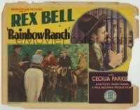 3x377 RAINBOW RANCH TC '33 great c/u of cowboy Rex Bell kissing Cecelia Parker through prison bars!