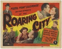 3x395 ROARING CITY TC '51 Hugh Beaumont film noir, pistol point suspense on the streets!