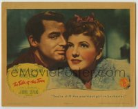 3x932 TALK OF THE TOWN LC '42 best romantic close up of Cary Grant & pretty Jean Arthur!