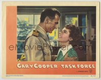 3x936 TASK FORCE LC #5 '49 romantic close up of Gary Cooper in uniform with pretty Jane Wyatt!