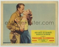 3x942 THEY CAME TO CORDURA LC #4 '59 best close up of Gary Cooper & Rita Hayworth embracing!