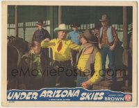 3x957 UNDER ARIZONA SKIES LC '46 Hatton & cowboys watch Johnny Mack Brown about to punch bad guy!