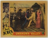 3x962 UNKNOWN VALLEY LC '33 Buck Jones rescues pretty Cecilia Parker from two huge bearded men!