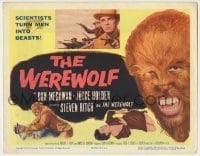 3x487 WEREWOLF TC '56 best image of Steven Ritch as the wolf-man, scientists turn men into beasts!