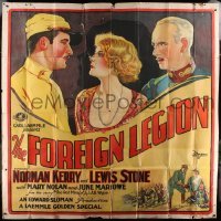 3y108 FOREIGN LEGION 6sh '28 stone litho of Mary Nolan between Lewis Stone & Norman Kerry, rare!