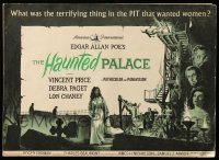 3y061 HAUNTED PALACE pressbook '63 Vincent Price, Lon Chaney, Edgar Allan Poe, cool horror art!