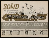 3y079 SOLID GOLD CADILLAC pressbook '56 Hirschfeld art of Judy Holliday & Paul Douglas in car!