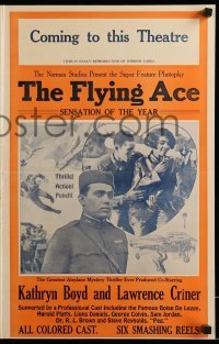 3y055 FLYING ACE pressbook '26 exact full-size image of the 14x22 window card!