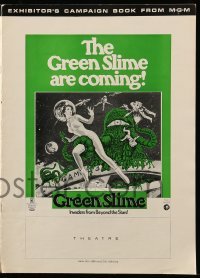 3y060 GREEN SLIME pressbook '69 Kinji Fukasaku cheesy sci-fi, includes full-color comic herald!