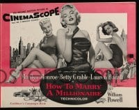3y063 HOW TO MARRY A MILLIONAIRE pressbook '53 sexy Marilyn Monroe, Grable & Bacall!