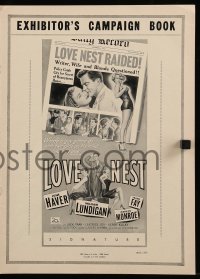 3y068 LOVE NEST pressbook '51 sexy Marilyn Monroe, William Lundigan & June Haver!