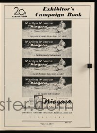 3y070 NIAGARA pressbook '53 classic art of giant sexy Marilyn Monroe on famous waterfall!