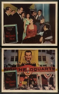 3z885 ALL THE KING'S MEN 2 LCs '50 Louisiana Governor Huey Long biography with Broderick Crawford!