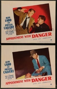 3z887 APPOINTMENT WITH DANGER 2 LCs '51 Lewis Allen, cool images of Alan Ladd, crime film noir!