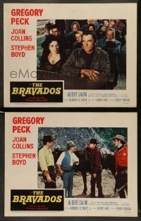 3z900 BRAVADOS 2 LCs '58 images of cowboy Gregory Peck & sexy Joan Collins, Stephen Boyd!