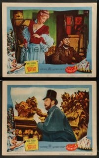 3z964 MOULIN ROUGE 2 LCs '53 images of Jose Ferrer as Toulouse-Lautrec, directed by John Huston!