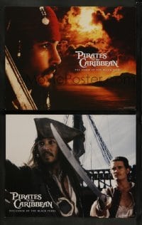 3z975 PIRATES OF THE CARIBBEAN 2 LCs '03 Johnny Depp as Jack Sparrow, Orlando Bloom!
