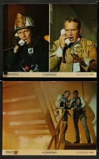 3z870 TOWERING INFERNO 3 color 11x14 stills '74 Fire Chief Steve McQueen & Newman, fire fighting!