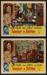 3z694 ADVENTURE IN BALTIMORE 4 LCs '49 Robert Young, John Agar & cute Shirley Temple!