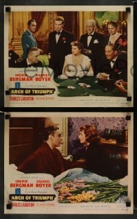 3z696 ARCH OF TRIUMPH 4 LCs '47 Ingrid Bergman, Charles Boyer, great casino gambling images!
