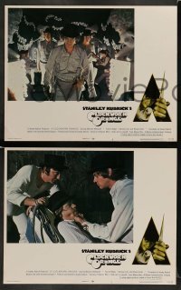 3z639 CLOCKWORK ORANGE 5 LCs '72 Malcolm McDowell in Stanley Kubrick ultra-violence classic!